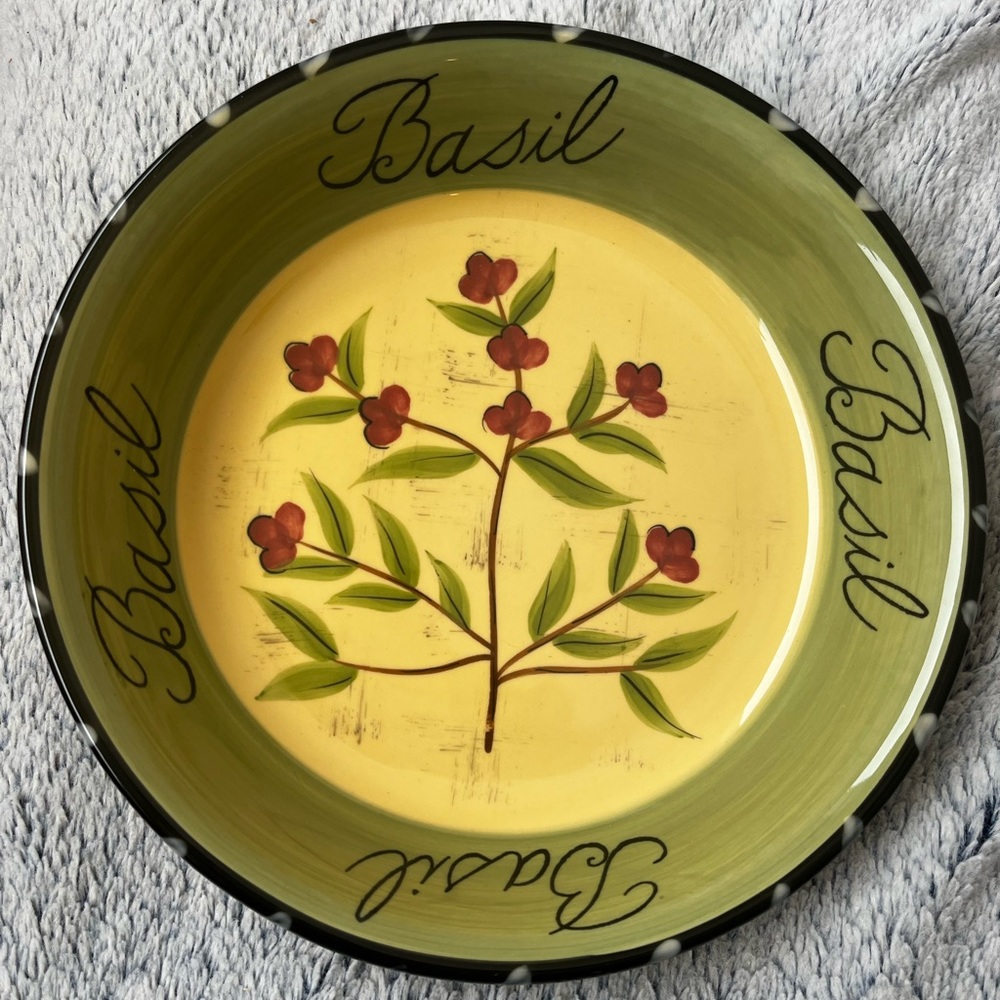 CERTIFIED INTERNATIONAL - CULINARY HERBS - BASIL - 9 3/8" SALAD PASTA BOWL